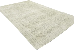 Antique Muted Beige Floral 5X8 Distressed Vintage Oriental Rug