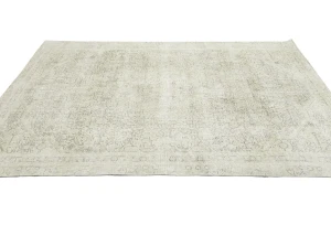 Antique Muted Beige Floral 5X8 Distressed Vintage Oriental Rug