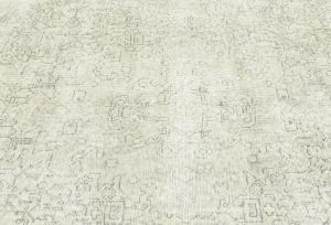 Antique Muted Beige Floral 5X8 Distressed Vintage Oriental Rug