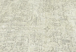 Antique Muted Beige Floral 5X8 Distressed Vintage Oriental Rug