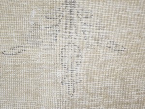 Antique Muted Beige Floral 9'5X12'7 Distressed Vintage Oriental Rug