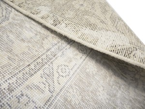 Antique Muted Beige Floral 9'5X12'7 Distressed Vintage Oriental Rug
