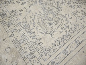 Antique Muted Beige Floral 8'5X11'5 Distressed Vintage Oriental Rug