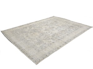 Antique Muted Beige Floral 8'5X11'5 Distressed Vintage Oriental Rug