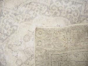 Antique Muted Beige Floral 8X11 Distressed Vintage Oriental Rug