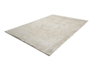Antique Muted Beige Floral 8X11 Distressed Vintage Oriental Rug