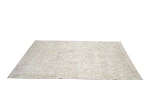 Antique Muted Beige Floral 8X11 Distressed Vintage Oriental Rug
