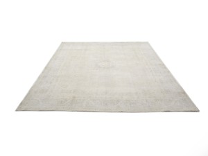 Antique Muted Beige Floral 9X11 Distressed Vintage Oriental Rug