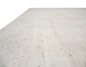 Antique Muted Beige Floral 9X11 Distressed Vintage Oriental Rug