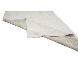 Antique Muted Beige Floral 9X11 Distressed Vintage Oriental Rug
