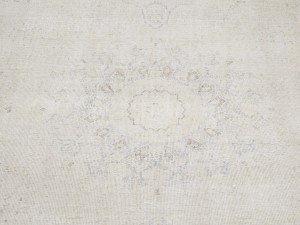 Antique Muted Beige Floral 9X11 Distressed Vintage Oriental Rug
