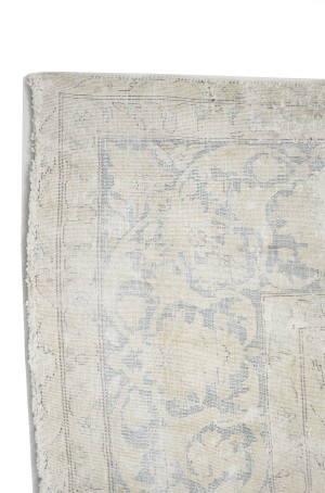 Antique Muted Beige Floral 8'8X12'4 Distressed Vintage Oriental Rug