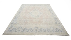 Antique Muted Floral 9X14 Distressed Vintage Oriental Rug