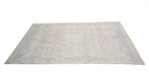 Antique Muted Floral 9X14 Distressed Vintage Oriental Rug