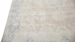 Antique Muted Floral 9X14 Distressed Vintage Oriental Rug