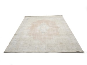 Antique Muted Orange Floral 10X13 Distressed Vintage Oriental Rug