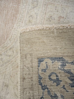 Antique Muted Orange Floral 10X13 Distressed Vintage Oriental Rug