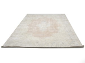 Antique Muted Orange Floral 10X13 Distressed Vintage Oriental Rug