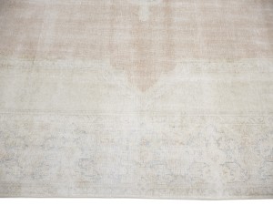 Antique Muted Orange Floral 10X13 Distressed Vintage Oriental Rug