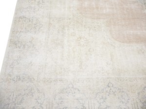 Antique Muted Orange Floral 10X13 Distressed Vintage Oriental Rug