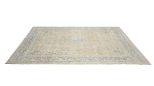 Antique Muted Beige Floral 10X13 Distressed Vintage Oriental Rug
