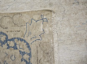 Antique Muted Beige Floral 10X13 Distressed Vintage Oriental Rug