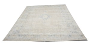 Antique Muted Beige Floral 10X13 Distressed Vintage Oriental Rug