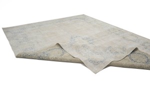 Antique Muted Beige Floral 10X13 Distressed Vintage Oriental Rug