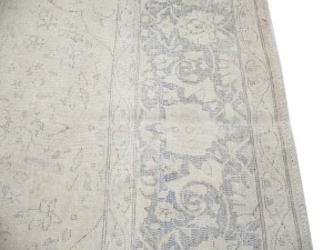 Antique Muted Beige Floral 10X14 Distressed Vintage Oriental Rug
