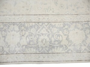 Antique Muted Beige Floral 10X14 Distressed Vintage Oriental Rug