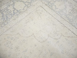 Antique Muted Beige Floral 10X14 Distressed Vintage Oriental Rug