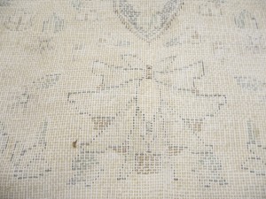 Antique Muted Beige Floral 10X14 Distressed Vintage Oriental Rug