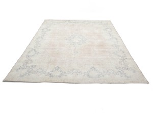Antique Muted Floral 9'5X13 Distressed Vintage Oriental Rug