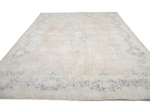 Antique Muted Floral 9'5X13 Distressed Vintage Oriental Rug