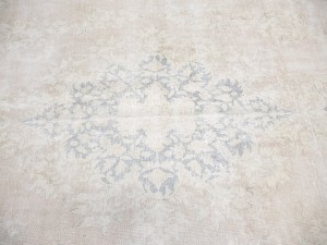 Antique Muted Floral 9'5X13 Distressed Vintage Oriental Rug
