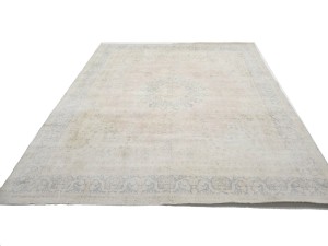 Antique Muted Floral 9'5X12'6 Distressed Vintage Oriental Rug