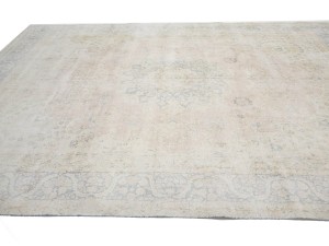 Antique Muted Floral 9'5X12'6 Distressed Vintage Oriental Rug