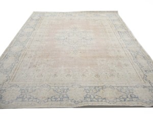 Antique Muted Floral 10X13 Distressed Vintage Oriental Rug