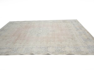 Antique Muted Floral 10X13 Distressed Vintage Oriental Rug