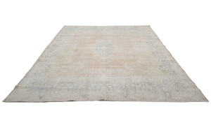 Antique Muted Floral 9'5X13 Distressed Vintage Oriental Rug