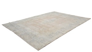 Antique Muted Floral 9'5X13 Distressed Vintage Oriental Rug