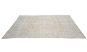 Antique Muted Floral 9'5X13 Distressed Vintage Oriental Rug