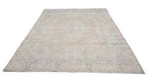 Antique Muted Floral 9'5X13 Distressed Vintage Oriental Rug