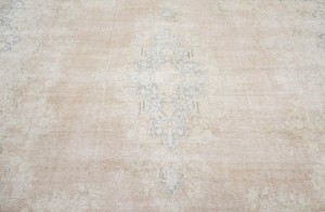 Antique Muted Floral 9'5X13 Distressed Vintage Oriental Rug