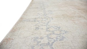 Antique Muted Floral 9'5X13 Distressed Vintage Oriental Rug
