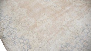 Antique Muted Floral 9'5X13 Distressed Vintage Oriental Rug