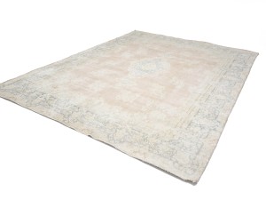 Antique Muted Floral 10X13 Distressed Vintage Oriental Rug