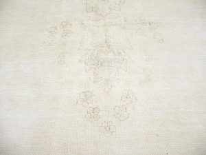 Antique Muted Beige Floral 10X13 Distressed Vintage Oriental Rug