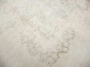 Antique Muted Beige Floral 10X13 Distressed Vintage Oriental Rug