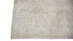 Antique Muted Beige Floral 10X13 Distressed Vintage Oriental Rug